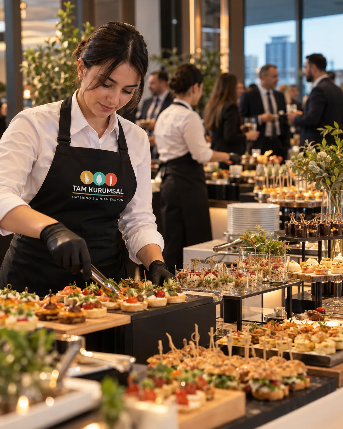 Kurumsal organizasyon catering hizmeti ve profesyonel ikram sunumu