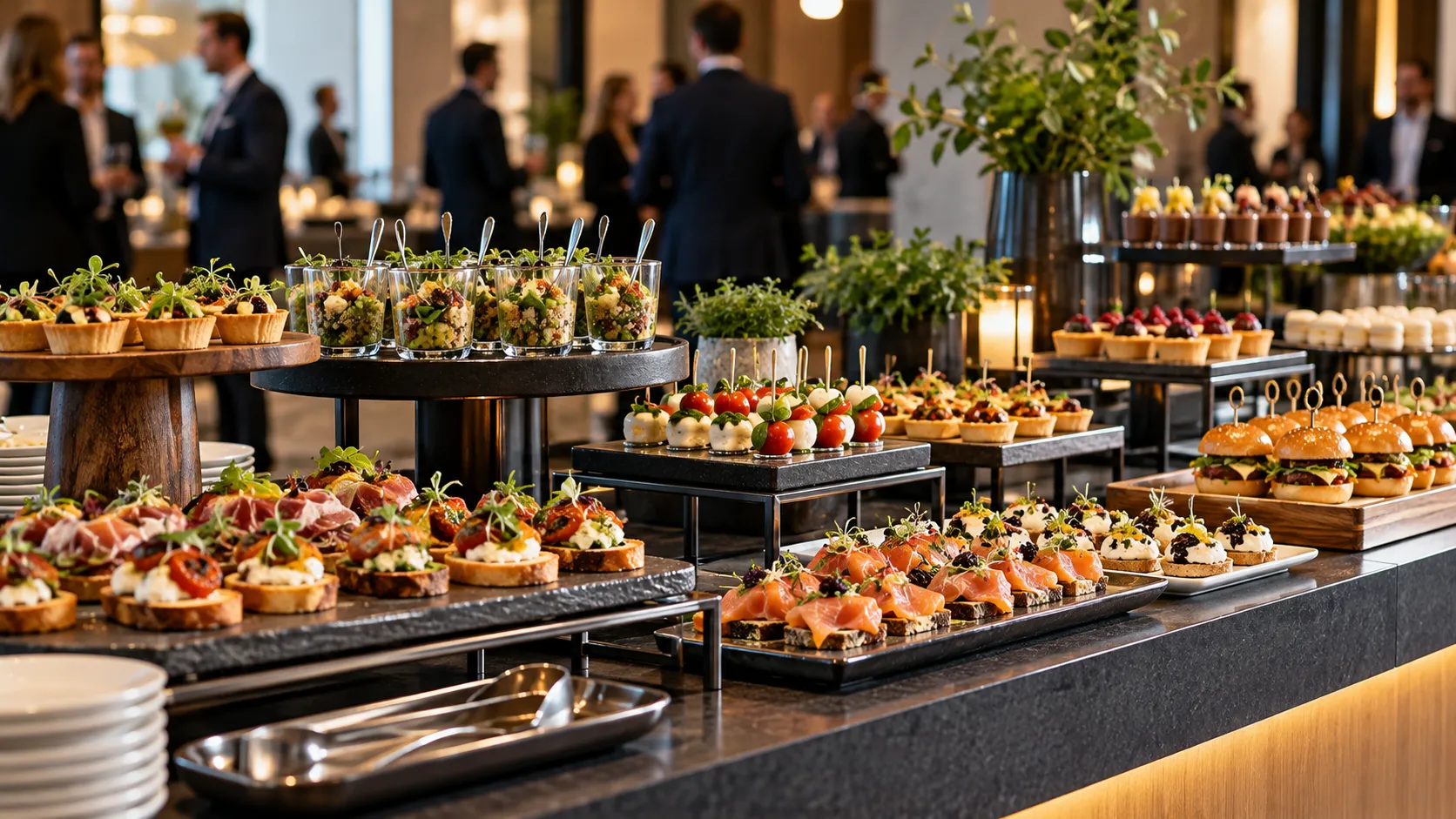 Kurumsal organizasyon için profesyonel catering büfesi