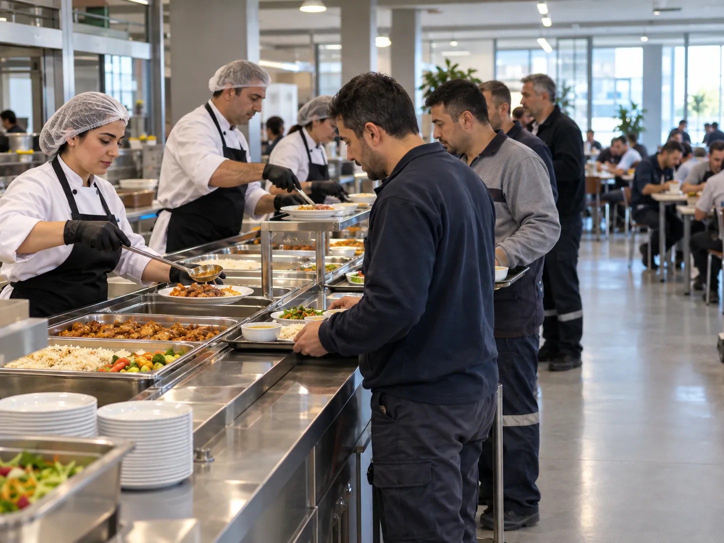 İşletmede çalışanlara kurumsal yemek servisi